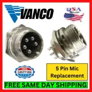 Vanco CBC5PX CB Radio Microphone 5 Pin Male Panel Jack Replacement Connector Kit