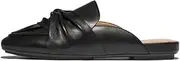 [FitFlop] Women's Delicato Soft-Twist Leather Mules Slippers, Black