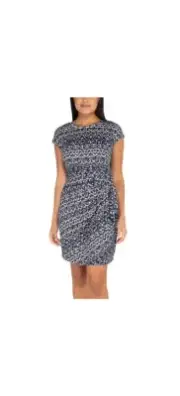 Nicole Miller Ladies' Twist Knot Cap Sleeve Dress Size Medium Blue B13