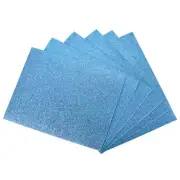 6 Pack 10.83 x 8.46" 2mm Thickness EVA Foam Sheets for Arts Light Blue Glitter