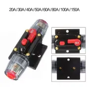 Heavy Duty 12V DC Inline Circuit Breaker Fuse Holder with Unique Button Reset