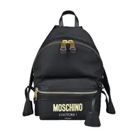 在飛比找momo購物網優惠-【MOSCHINO】MOSCHINO金字LOGO尼龍拉鍊後背