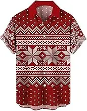 Casual Tee Christmas Tree Snow Print Short Sleeve Shirt