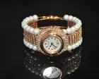 Vintage Gold Pearl Women’s watch, Dainty Rose gold Oval watch, Minimalist watch