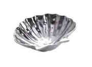 Sea Shell Serving Bowl CER1969 Silver Ceramic Titanium 10 X 8.75"