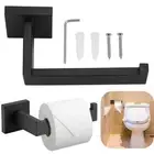 Wall Mounted Matt Black Bathroom Square Toilet Roll Paper Holder Rack Accessory