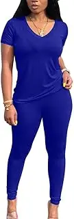 [Aomice] Lounge Sets for Women 2 Piece Summer Casual Jogger Workout Outfits Short Tops Long Pant Sweat suit leggings set