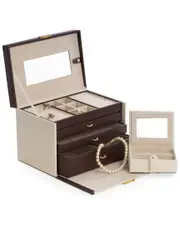 Bey-Berk 4-Level Leather Jewelry Box
