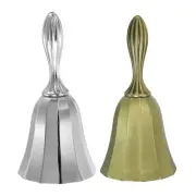 Hand Bell 2pcs Dinner Bell Call Bell Vintage, Silver/Bronze