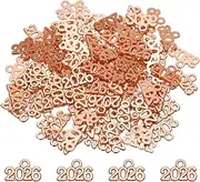 uxcell Metal Year Number Charm, Rose Gold 2026 Year Charm Graduation Tassel for DIY Jewelry Making, Necklace Bracelets, Keychain, Pack of 100