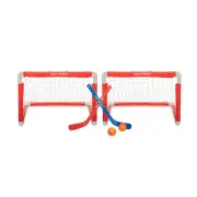 Road Warrior 24" Mini Hockey Fold n' Goal Net Hockey Combo - 2 Easy to Fold M...
