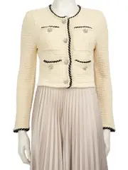 Cream Sequin Knit Cardigan