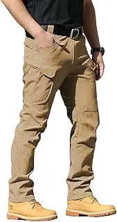 [FLYFIREFLY] Men's Hiking Pants Lightweight Waterproof Outdoor Pants Tactical Pants with Multi Pockets(No Belt)
