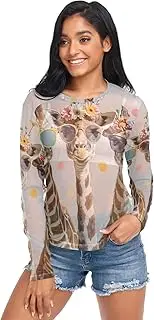 [RPLIFE] Clear Vibrant Water Like Pattern Mesh Top Women, Sheer Sleeve Tops for Women