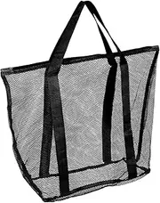 [VICASKY] Beach Bag Storage Bag Men Hobo Tote Bag Beach Bag Woven Tote Bag Toiletry Bags for Women Large Beach Tote Mesh Tote Large Tote for Beach Tote Bag Black Nylon