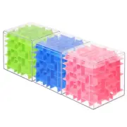3 Pcs Labyrinth Puzzle Box, Puzzle Cube Game (Blue/Green/Pink, 3.15-Inch)