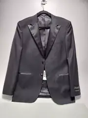 Luciano Bardelli Black Venezia Peak Tuxedo Jacket Size 38R RK25