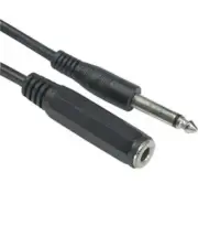 15Ft 1/4" 6.35mm Mono Male to Female M/F Jack Microphone Cable Black Cord