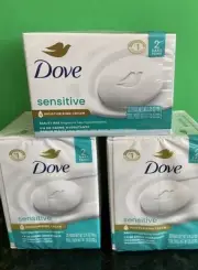 3 PACKAGES DOVE SENSITIVE MOISTURIZING CREAM SOAP BARS/ 2 BARS PER PACK/ 3.75 OZ