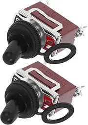 iplusmile 2pcs Waterproof Toggle Switch 2 Position Switch for Automotive and Marine 15A Heavy Duty Switch for Car Dashboard and Electronic Equipment