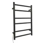 Matt Black Heated Towel Rail & Ladder - Round