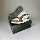 Nike Air Jordan Retro 1 Low White Blue Grey Brown FQ7832-142 Men's Size 10