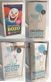 RARE VINTAGE BOZO THE CLOWN MATTEL TALKING PULLSTRING DOLL BOX ONLY (1963) BRICK