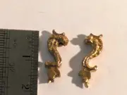 Ship Model Fittings Parts 2 Gilt Brass Hull Decor Dolphins 17 x 7mm