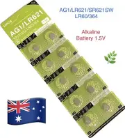 10 SR621SW AG1 LR621 LR60 364 Button Batteries 1.5V Alkaline Cell