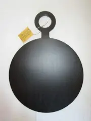 Robert Stanley Round Black Acacia Wood Serving Board with Handle 19.5" x 14"