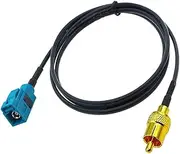 1Pcs Fakra Z to RC Male Connector Cable RG174 Tail Fiber 50 Ohms, Suitable for Car Reversing Camera(RCA M to Fakra Z F,1M)