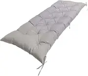 WeiLaiKeQi Tufted Cushion for Indoor and Outdoor Benches with Ties, Light Gray, as described
