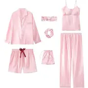 Nevenka Womens Loungewear Set for Spring Summer Satin Long Sleeve Pajamas-13