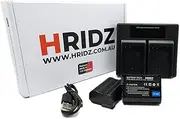 Hridz EN-EL15 /EL15a/EL15b Replacement Battery (2 Pack) and Smart LED Dual Charger Kit for Nikon EN-EL15/15a and Compatible with Nikon Z6, Z7, D780, D500, D600, D610, D750, D800, D810, D810a, D850
