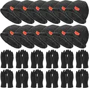 [Xaatren] Winter Warm Beanie Hat Touchscreen Gloves Set Fleece Lined Soft Skull Cap Gloves Set Winter Gloves for Ski