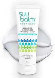 [Suu Balm] Itch Relief Cream, Menthol & Ceramide Body Moisturiser - Itch Relief in 5 Minutes - Psoriasis, Dry, Sensitive Skin, Eczema Treatment 75 ml (Pack of 1) White