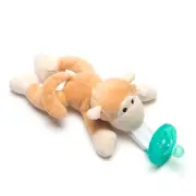 Monkey Plush Pacifier Holder Clip & Silicone Infant Baby Paci Binky Gift Set