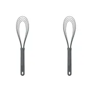 2x Zyliss Flat Whisk Silicone/Nylon Kitchen Baking/Cooking Utensil 30cm Grey