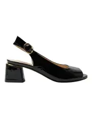 [Easy Steps] Martina Heeled Sandals in Black Patent