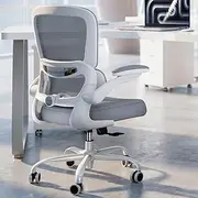 [TRALT] Office Chair - Ergonomic Desk Chair with Adjustable Lumbar Support, Mesh, Executive for Home Office Comfortable Lumbar Support (White)