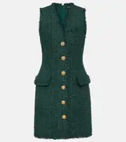 [Balmain] Balmain Tweed minidress UK 8 green