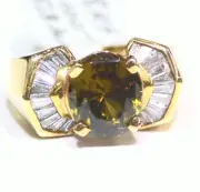 Vintage Victorian 18K Gold Natural Zircon Diamond Anniversary Ring 5.86CT Halo