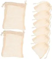 SOESFOUFU Bath Essential: 8 Pack Soap Mesh Bags Face Soap Bags Small Mesh Bags Mesh Soap Holders Cotton Storage Bags Great for Handmade Soap Face Cleaning Random