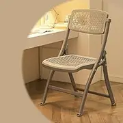 17in Plastic Foldable Chair Office Chair with Backrest Non-Slip Dorm Chair Lightweight Folding Kitchen Stool for Indoor Outdoor(Gray)