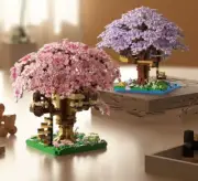 DIY Cherry Blossom Tree House Blocks – Romantic Purple & Pink Toy Set for Kids