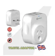 Travel Adapter 2 USB Outlets Power Socket to Plug Australia To UK Singapore HK