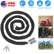 Anti-Theft High Security Bike Chain Lock Weatherproof Bicycle Lock Padlock 3 Key