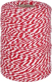 Vivifying Red and White Twine, 656 Feet 2Mm Cotton Bakers Twine String for Gift