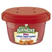 Chef Boyardee Mini Micro Beef Ravioli, Microwave Food, 7.5 OZ Microwaveable Bowl
