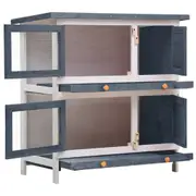 Andala Pets Outdoor Rabbit Hutch 4 Doors Grey